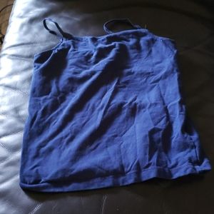 Blue tank top with built in bra